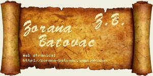 Zorana Batovac vizit kartica